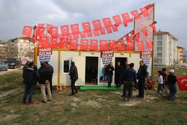 AK Parti Bolu İl Başkanı Nurettin Doğanay, CHP adayının konteyner seçim ofisini eleştirdi