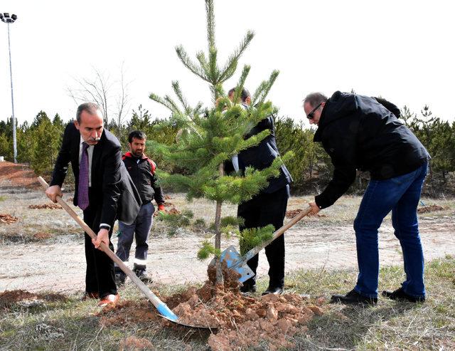 Çevreci rektör, doğum günü hediyesi olarak fidan diktiriyor