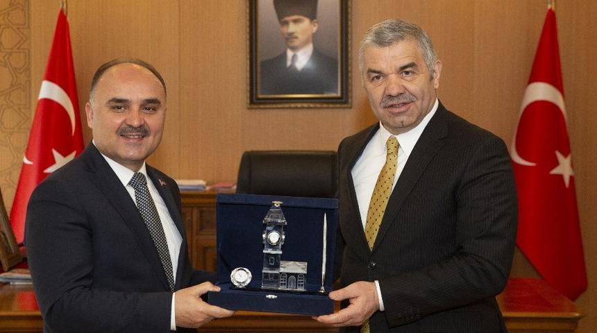 Başkan &Ccedil;elik&rsquo;ten Vali G&uuml;naydın&rsquo;a veda ziyareti