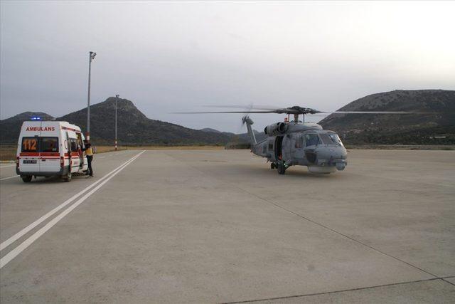 Gökçeada’da kalp krizi geçiren vatandaş helikopterle hastaneye ulaştırıldı