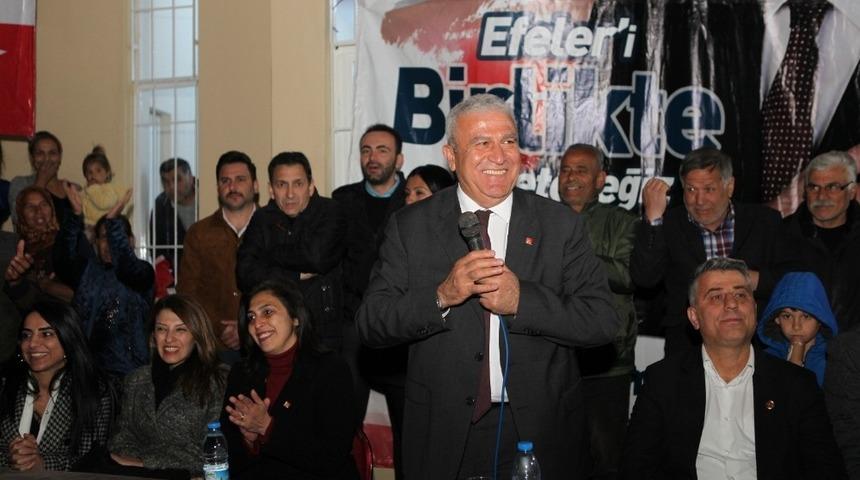 CHP&rsquo;nin Efeler adayı Fatih Atay &ccedil;alışmalarını Ilıcabaşı ve Yılmazk&ouml;y&rsquo;de tamamladı