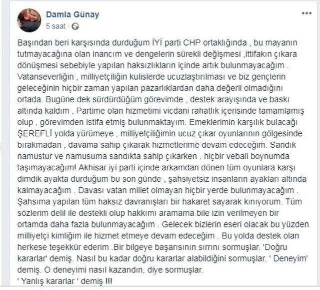 Seçime saatler kala İYİ Parti’de istifa