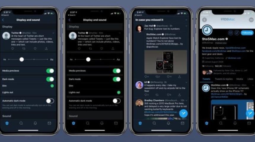 Twitter karanlık mod &ouml;zelliği ile g&uuml;ncellendi!