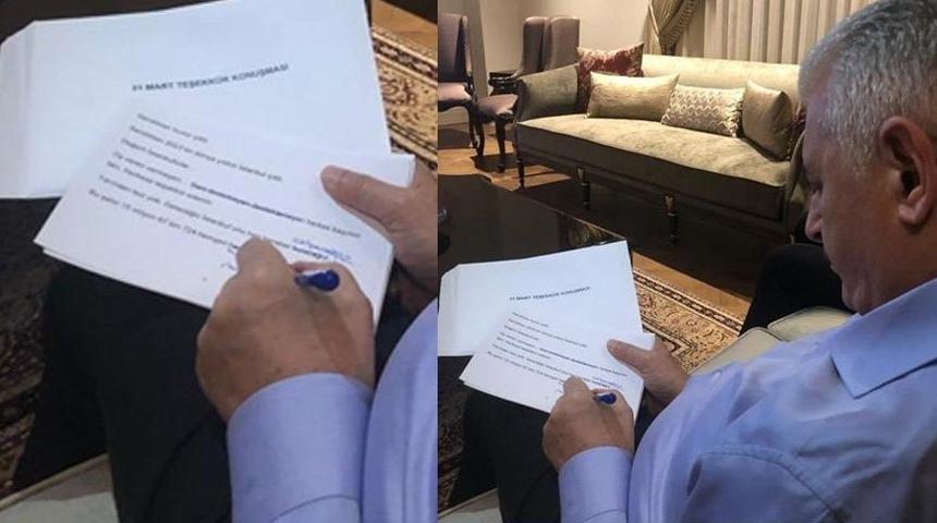 Binali Yıldırım’dan teşekkür konuşması paylaşımı