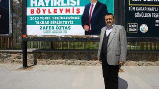 Seçimi kaybeden adaydan ilginç afiş!