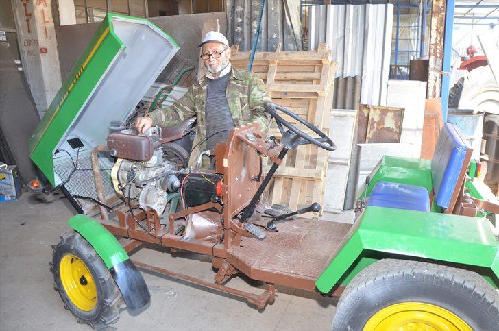 Parası yetmeyince 5 bin liraya kendi traktörünü yaptı G2