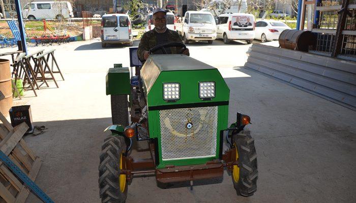 Parası  yetmeyince 5 bin liraya kendi traktörünü yaptı