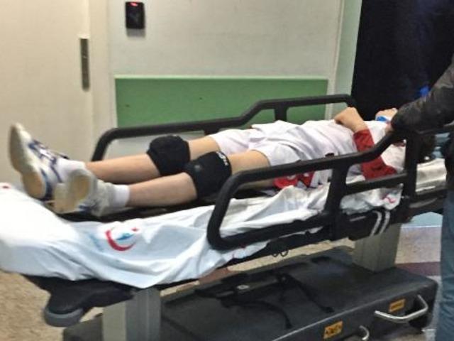 Samsun'da voleybol maçında talihsiz kaza