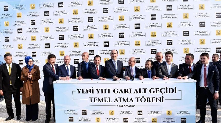 Yeni YHT Garı alt ge&ccedil;idinin temeli atıldı