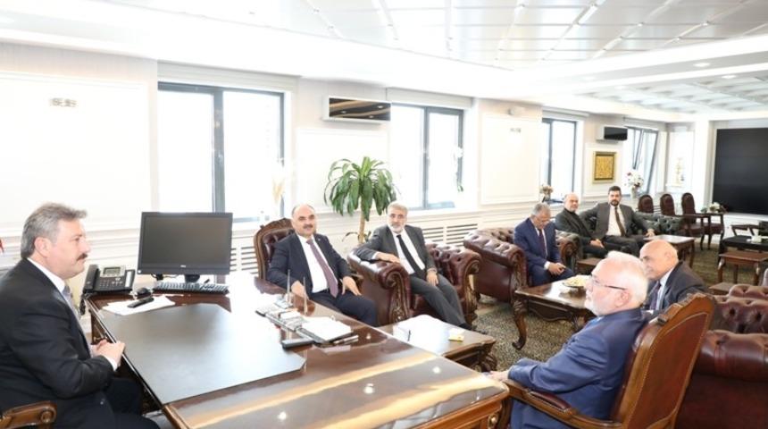 Başkan Dr. Mustafa Palancıoğlu&rsquo;na Taner Yıldız, Mustafa Elitaş, İsmail Tamer ve Memduh B&uuml;y&uuml;kkılı&ccedil; &rsquo;Hayırlı olsun&rsquo; ziyaretinde bulundu