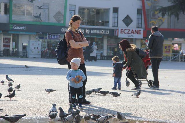 Vatandaşların sıcak hava keyfi