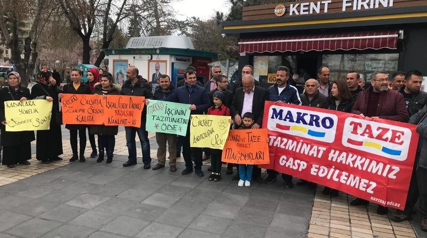 Makro Market’te işten çıkarılan işçiler tazminatlarını istedi