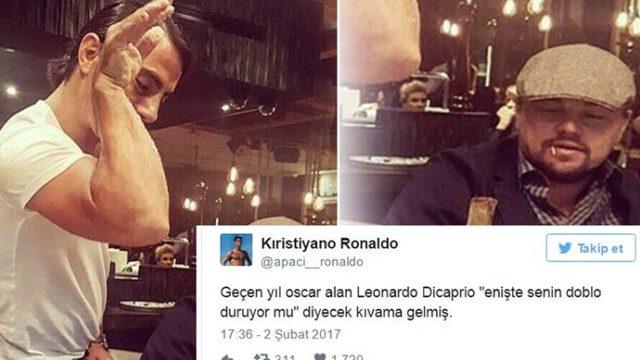 Leonardo DiCaprio'dan Nusret'e: 2017'nin Oscar Adayı Sensin!