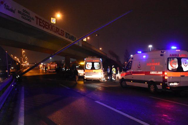 D100'de zincirleme trafik kazası: 2 yaralı