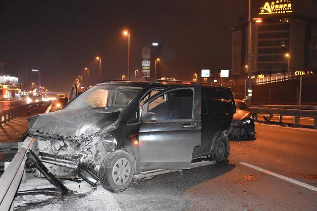 D100'de zincirleme trafik kazası: 2 yaralı