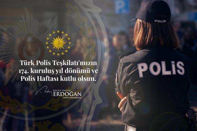 Erdoğan'dan, Polis Haftası mesajı