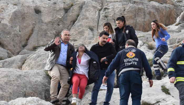 Suriyeli kız kayalıklarda intihar girişiminde bulundu