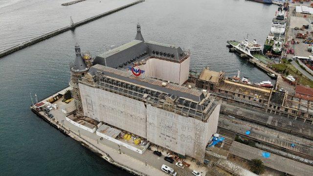 (Özel )Haydarpaşa Garı restorasyonunda gelinen son durum havadan görüntülendi