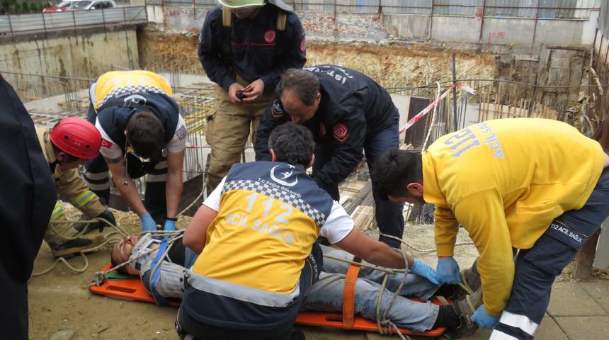 Kadıköy'de inşaat işçisinin üzerine demir profil devrildi