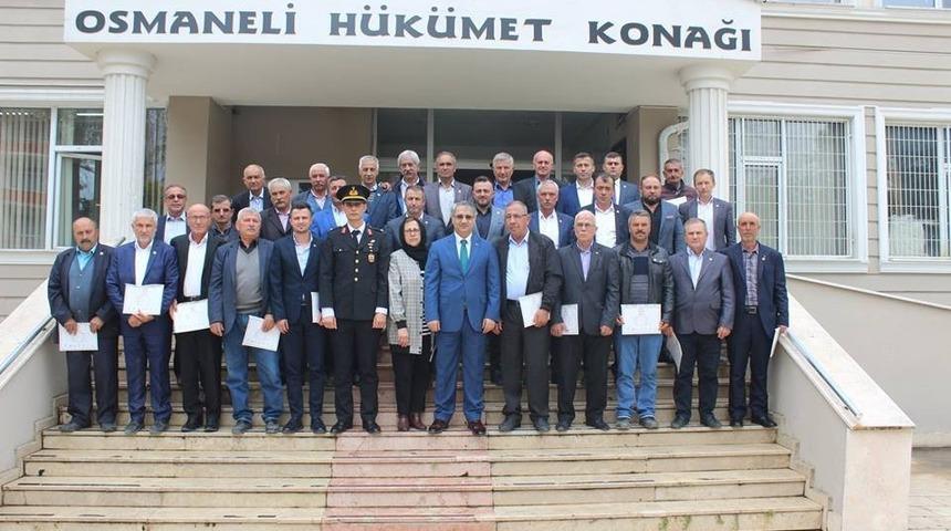 Muhtarlar mazbatalarını aldı