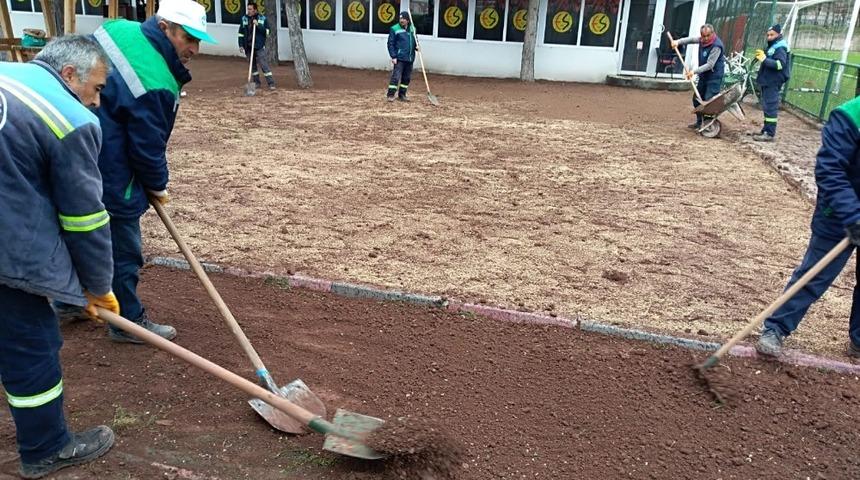 Odunpazarı’ndan Eskişehirspor Tesislerinde peyzaj çalışması