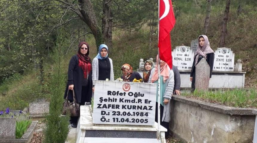 Ala&ccedil;amlı şehit kabri başında dualarla anıldı