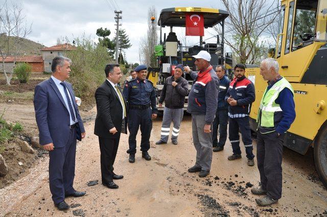 Simav’da asfalt yol yapımı