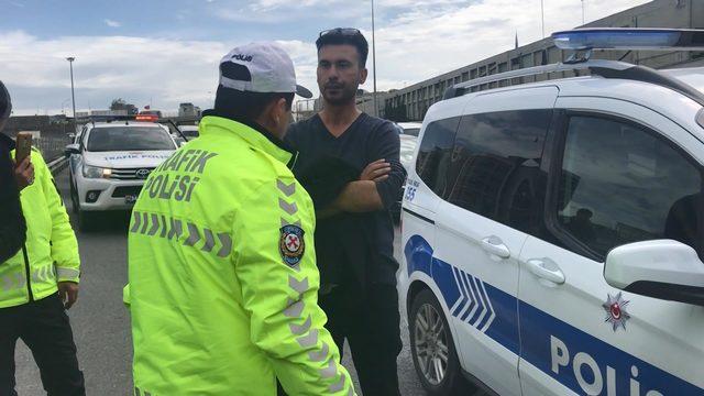 TEM'de makas atan sürücü polise yakalandı