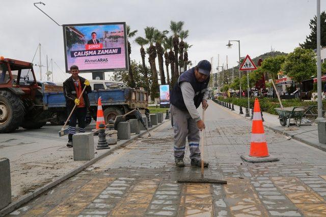 Bodrum’da fen işleri ekipleri çalışmalara devam ediyor