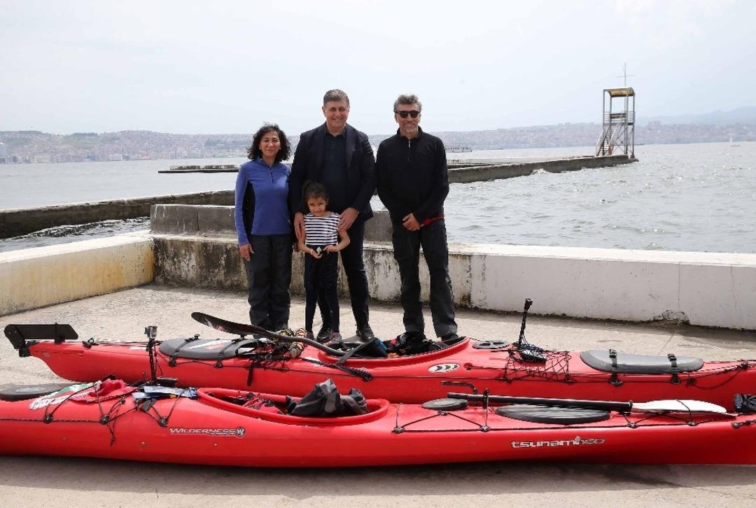 Duyarlı kanocu &ccedil;ifti Başkan Tugay uğurladı