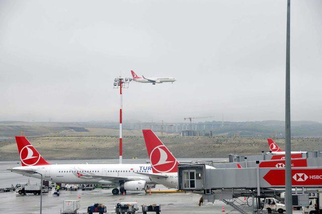 Olumsuz hava koşulları İstanbul Havalimanı'nda aksamalara neden oldu