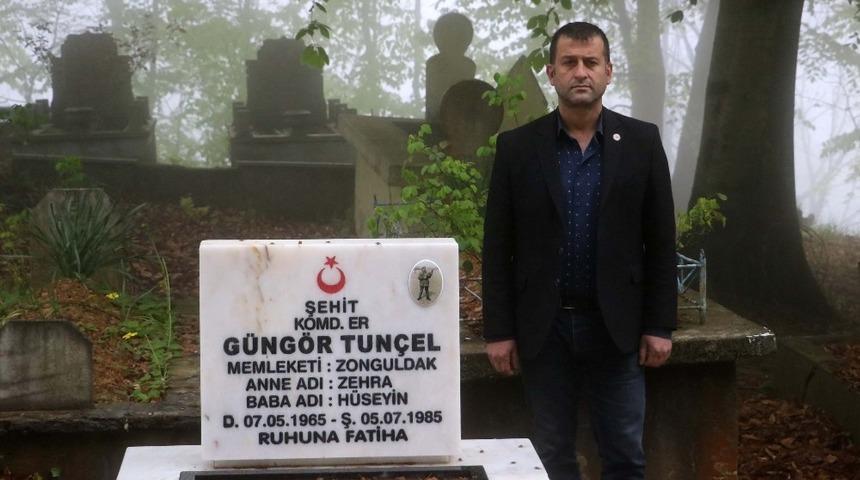 Şehidin mezarı 34 yıl sonra yenilendi