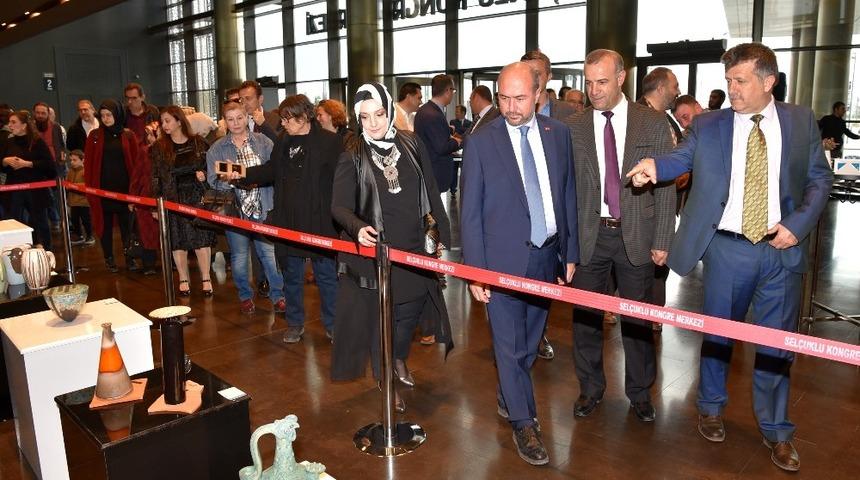 Konya&rsquo;da &ldquo;Turkuaz&rdquo; Karma Seramik Sergisi a&ccedil;ıldı