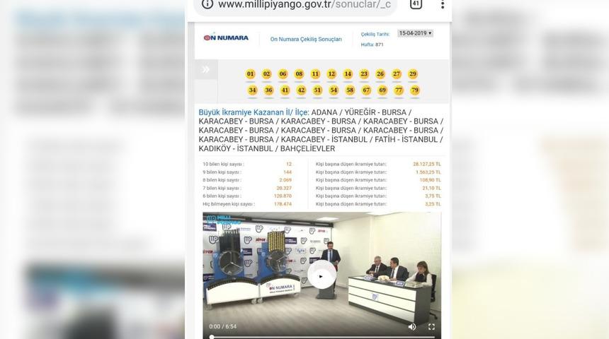  On Numara'yı Bursa'da 8 kişi bildi 