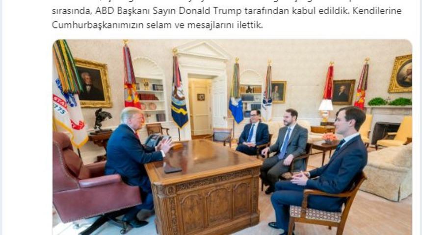 Albayrak Washington'da ABD Başkanı Trump ile görüştü