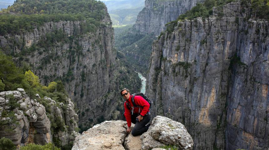 Tazı Kanyonu'nda tehlikeli poz