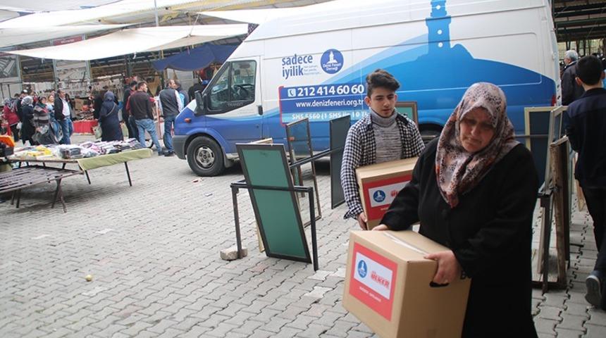 Gediz&rsquo;de 35 aileye gıda yardımı