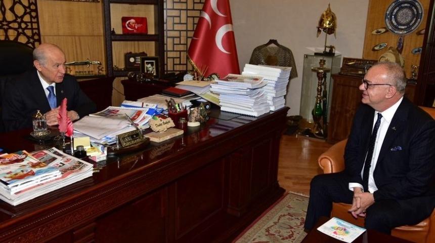 Başkan Erg&uuml;n, MHP Genel Başkanı Bah&ccedil;eli ile buluştu