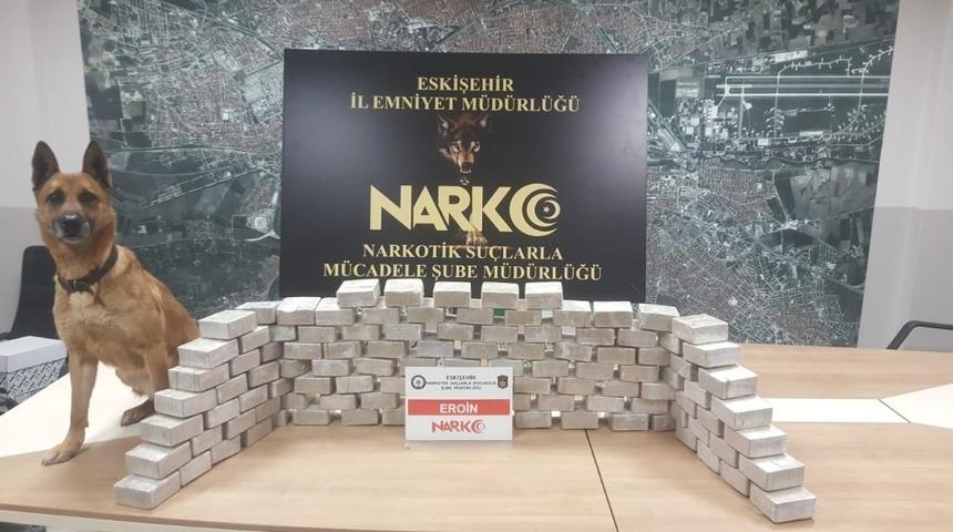 Eskişehir&rsquo;de 57 kilo eroin ele ge&ccedil;irildi