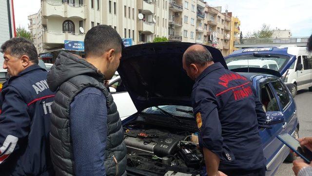 Seyir halindeki otomobilde yangın