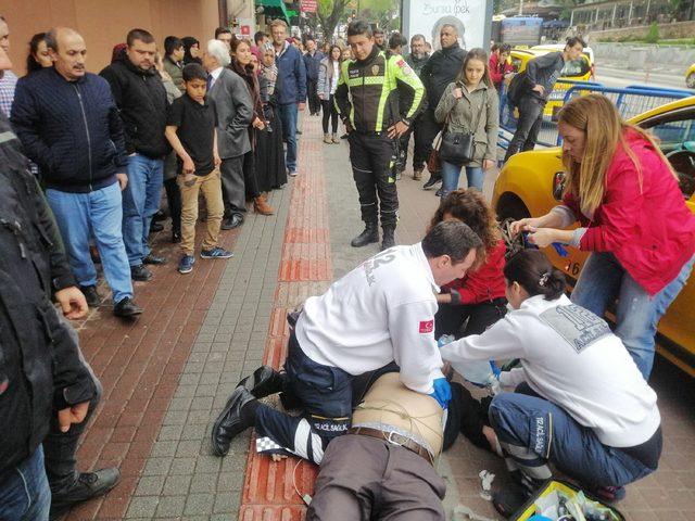 Kriz geçirip kaza yapan taksi şoförü, kalp masajıyla hayata döndürüldü