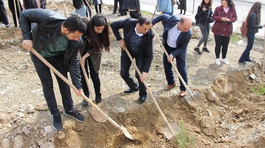 &Ouml;ğrenciler fidan dikti