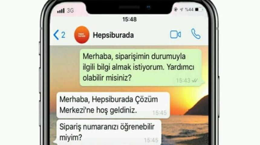 Hepsiburada m&uuml;şteri hizmetini Whatsapp &uuml;zerinden alın