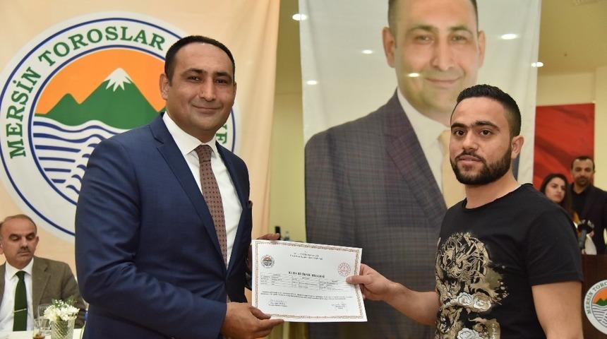 TAMEB projesine katılan Suriyeliler sertifikalarını aldı