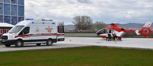 Kalp hastasına ambulans helikopterle sevk