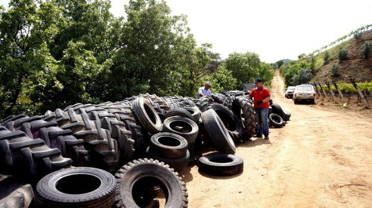 Atık araç lastikleriyle istinat duvarı G1