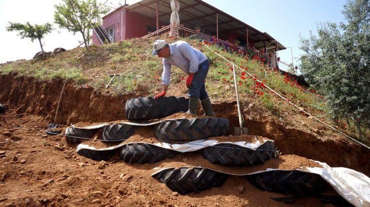 Atık araç lastikleriyle istinat duvarı G3