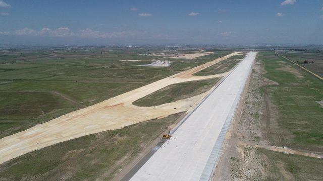 Çukurova Bölgesel Havalimanı inşaatı, havadan görüntülendi