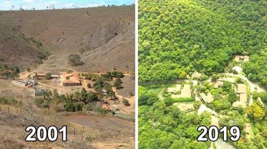 20 yılda 2 milyon ağa&ccedil; diktiler! Kurak b&ouml;lgenin son hali şoke edici