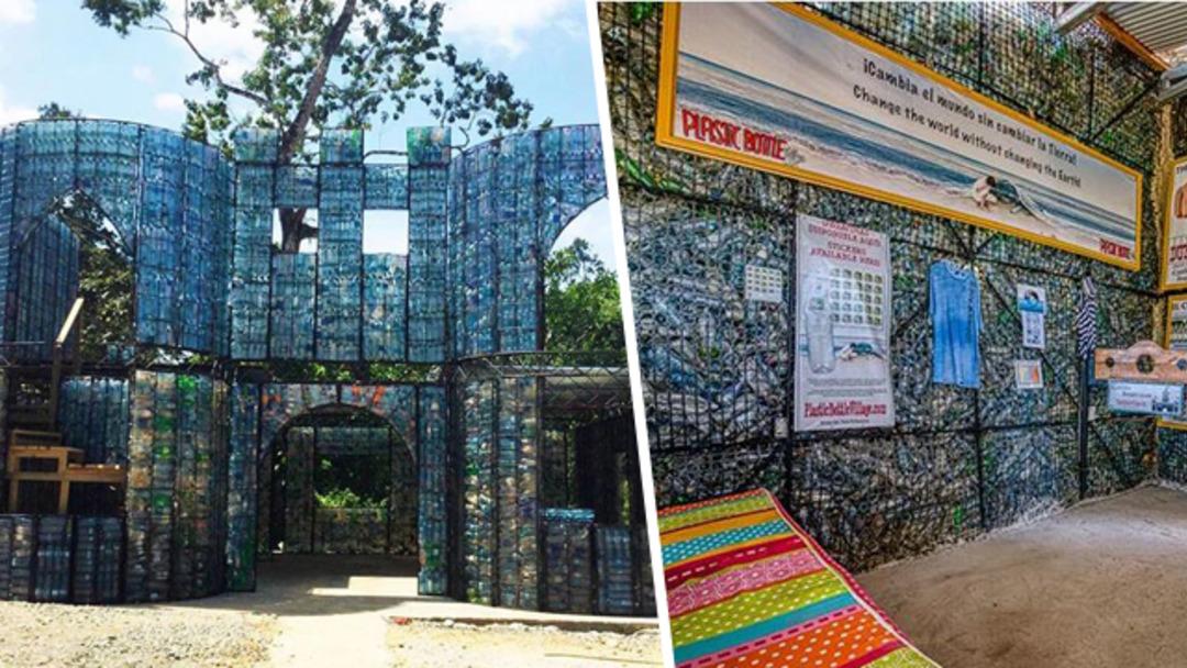 Plastik şişelerden ev inşa etti! G&ouml;renler inanamıyor